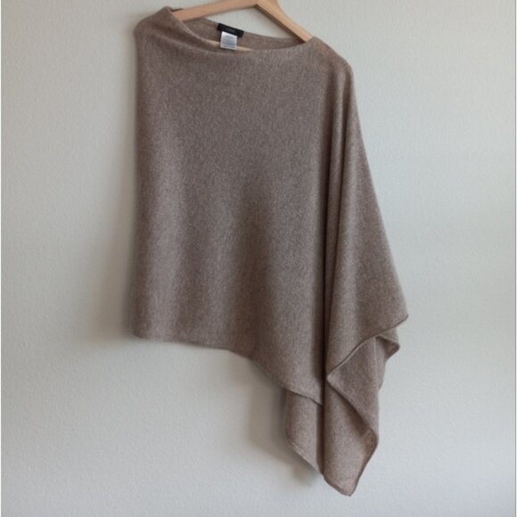 J. Crew Cashmere Wool Poncho In Heather Birch Tan OS Quiet Luxury - Picture 14 of 15